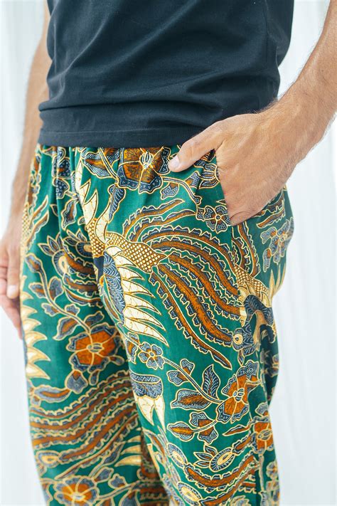 Mens Cotton Batik Trousers In Multiple Colours Drawstring Etsy Uk