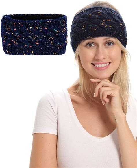 Warm Winter Headband For Women Warm Headband Fuzzy Fleece Lined Stretch