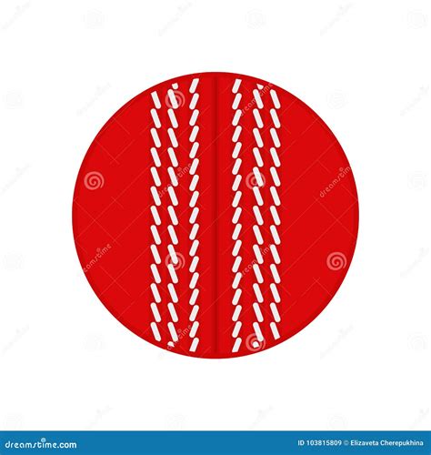 Cricket Ball Vector Silhouette Vector Icon Isolated On White