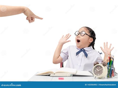 Mother Rebuke Her Daughter And She Shocked Isolated Stock Photo Image
