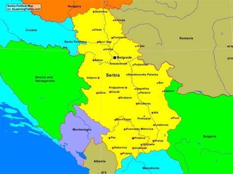 Serbia Political Map A Learning Family