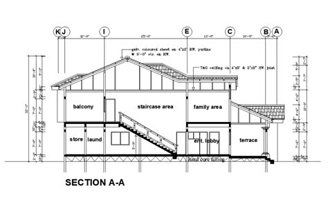 Section View Of X Floor House Plan Is Given In This Autocad Drawing File This Is G