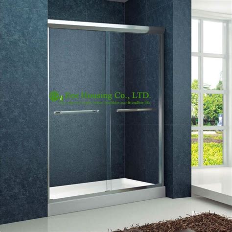 duş odası Çift sürgülü alüminyum bypass duş kapıları temperli cam sürgülü kapalı taşınabilir