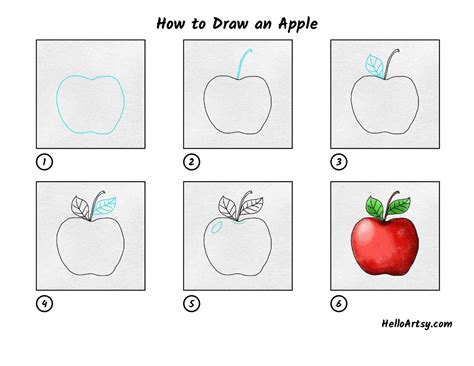 How To Draw An Apple Helloartsy