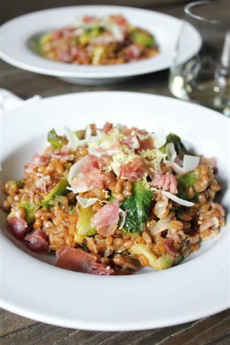 Farro Risotto With Prosciutto Parmesan And Brussels Sprouts 14 Brussels