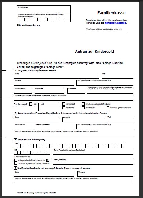 Senden sie den ausgefüllten und unterschriebenen antrag mit den anlagen im original an die familienkasse der bundesagentur für arbeit. KINDERGELDANTRAG PDF