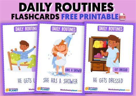 Daily Routines For Kids Flashcards Esl Teachers Resources