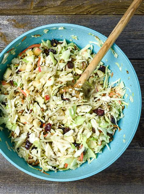 Mix well with your hands and set aside. Apple Cranberry Coleslaw (No Mayo, Vegan) - Shane & Simple