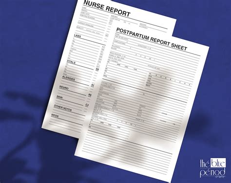 Printable Postpartum Report Sheet Etsy