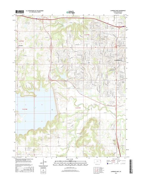 Mytopo Lawrence West Kansas Usgs Quad Topo Map