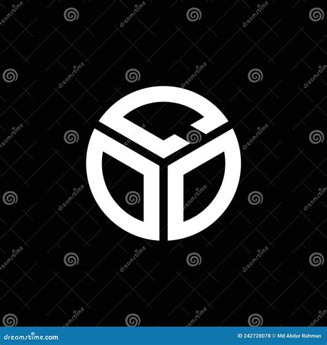 Coo Letter Logo Design On Black Background Coo Creative Initials