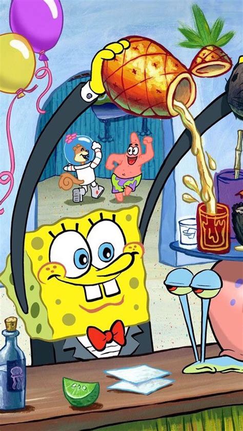 See more ideas about spongebob, spongebob patrick, spongebob squarepants. Spongebob Gary Patrick pouring a drink Krusty Krab. Phone ...