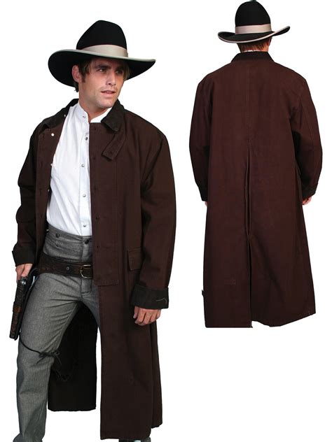 Scully Rangewear Mens Walnut 100 Cotton Long Overcoat Duster Coat
