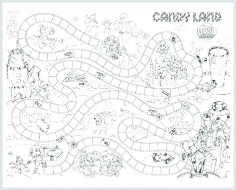 Candyland Board Game Coloring Sheets Pages Sketch Coloring Page