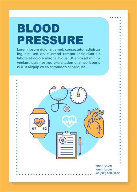 Blood Pressure Brochure Template Layout Heart Functioning Monitoring