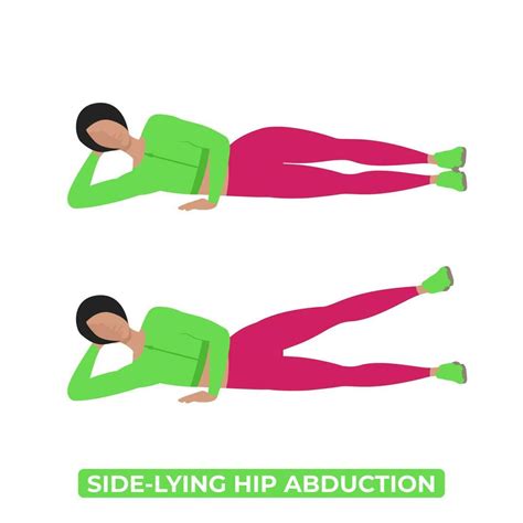 vector woman doing side lying hip abduction lying side leg lift bodyweight fitness legs glute
