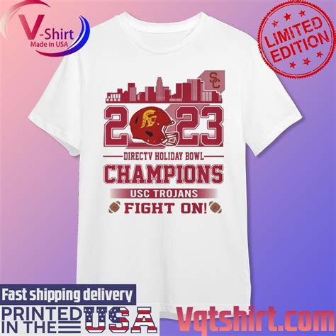 Vqtshirt Official Skyline 2023 Directv Holiday Bowl Champions Usc Trojans Fight On Shirt