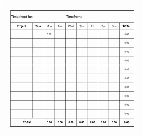 Time Card Template For Word Best Of Timesheet Template Free Download