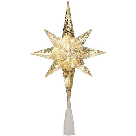 14 Gold Star Tree Topper With 10 Clear Lights Christmas Ornaments