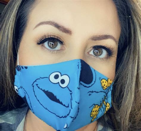 Cookie Monster Face Mask Etsy Face Face Mask Monster Cookies