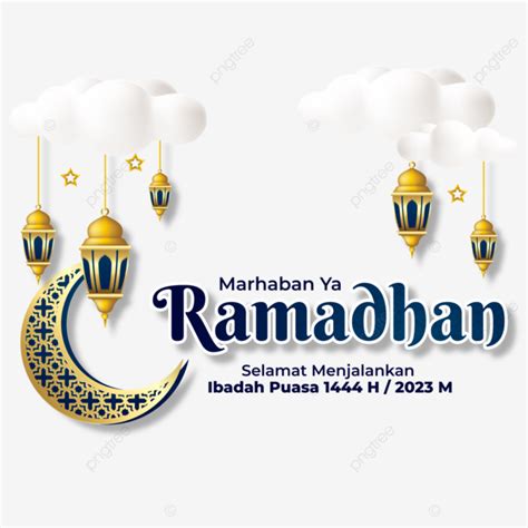 Marhaban Ya Ramadhan Happy Fasting Worship 1444 H 2023 Vector Fasting