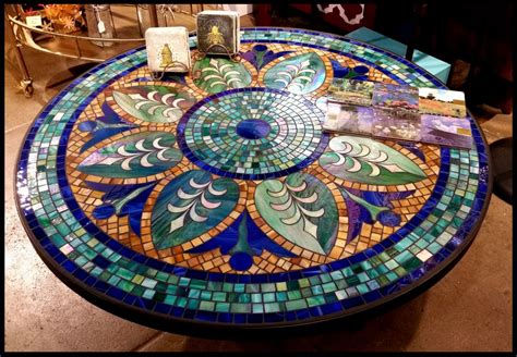 Tile And Glass Mosaic Tables More Mosaic Tiles Diy Mosaic Tile Table