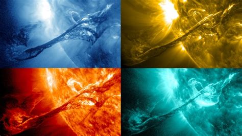 A Giant Filament On The Sun Shown In Different Wavelengths Of Light As