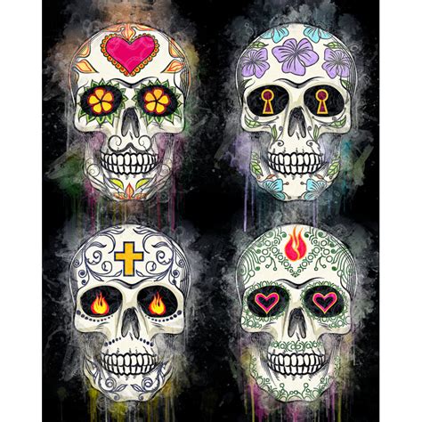 Maturi Mexican Sugar Skull Solo Unframed Graphic Art Uk