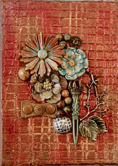 Found Objects Art 3d Collage Colorful Assemblage Art 3d Etsy Mixed