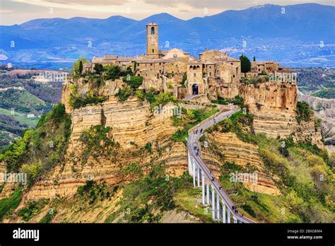 Civita Di Bagnoregio A Picturesque Hilltop Village In Italy Is A