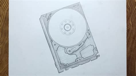 How To Draw Hard Disk Drive Step By Step Very Easy Hard Disk Drive