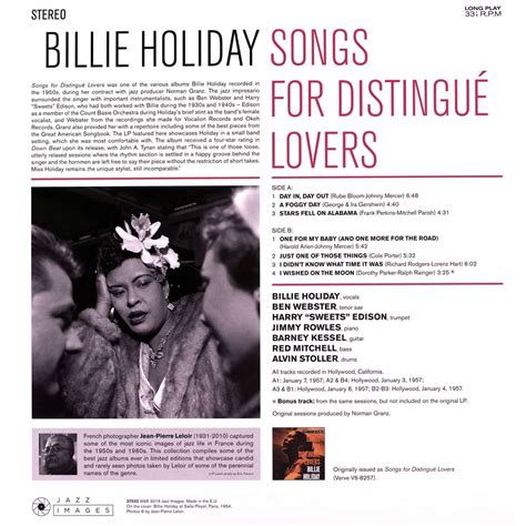 billie holiday songs for distingue lovers 180g limited edition lp jpc