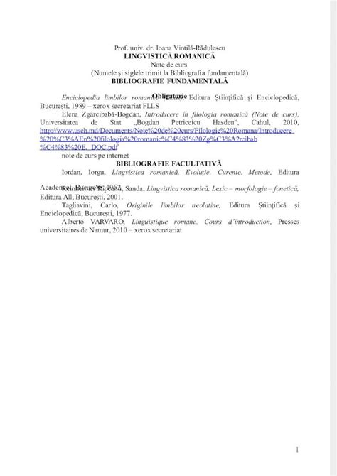 PDF Lingvistica Romanica Note De Curs 2015 DOKUMEN TIPS