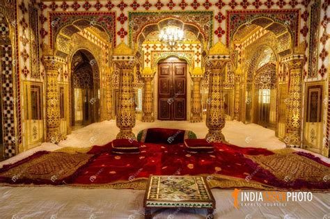 Golden Palace Room Shobha Niwas With Carvings At City Palace Jaipur