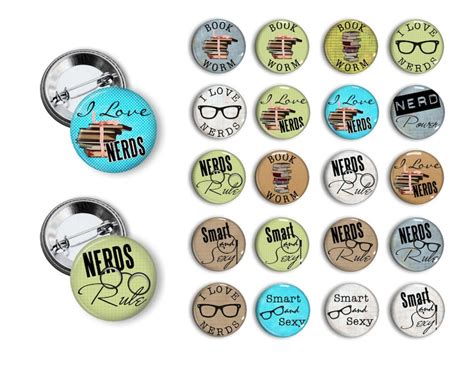 Nerd Pins Nerd Buttons Nerd Party Favors Geek Pins Geek Etsy