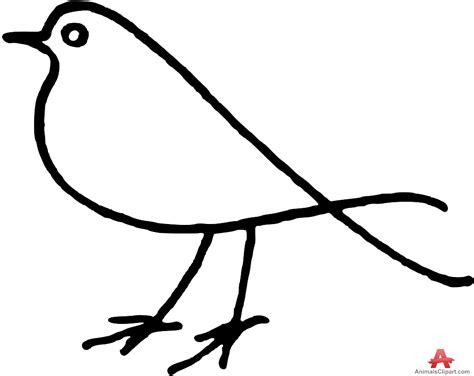 Next, enclose an irregular shape to the right of the circle, using two curved lines that meet in a point. Cute Bird Outline - ClipArt Best