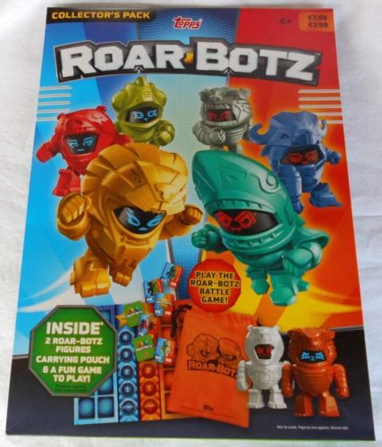 Topps Roar Botz Collectors Pack 2 Figures Carrying Pouch And Battle