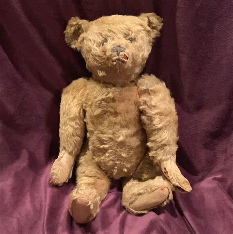 14 Antique Early 1900s Steiff Teddy Bear Black Button Eyes Mohair