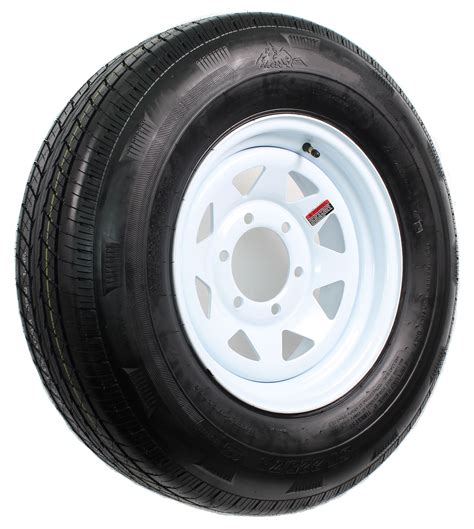 trailer ecustomrim radial trailer tire on rim st225 75r15 225 75 15 15 d 6 lug wheel white spoke
