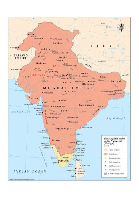 Aurangzeb The Mughal Emperor Map