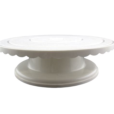 White Rotating Cake Turntable Dessert Decorating Display Baking Platter