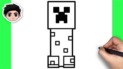 How To Draw Creeper Minecraft Easy Step By Step Tutorial Youtube
