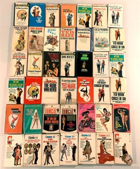 42 Vintage Paperback Lot Man From Orgy Tomcat Coxeman Sleaze Spy