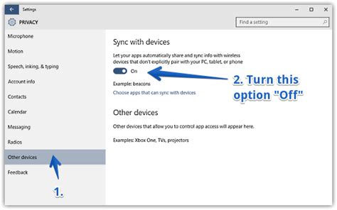 Disable Apps From Syncing Info With Devices In Windows 10
