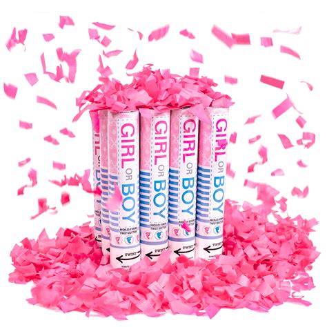 Confetti Cannons Gender Reveal Pink Large 12 In Lot Of 10 High Quality Goods Satisfaction