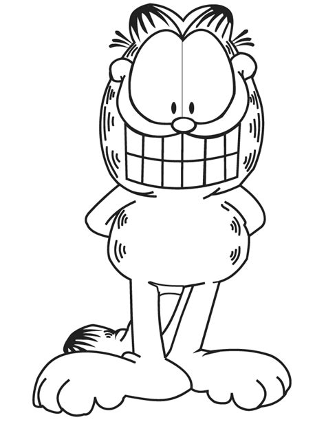 Garfield Big Smile Coloring Page Free Printable Coloring Pages
