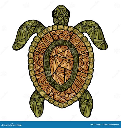 Stylized Turtle Style Zentangle Stock Vector Image