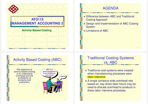 3 Activity Based Costing V1 W3 Agenda Difference Between Abc And