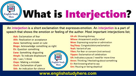 Interjection List Archives English Study Here