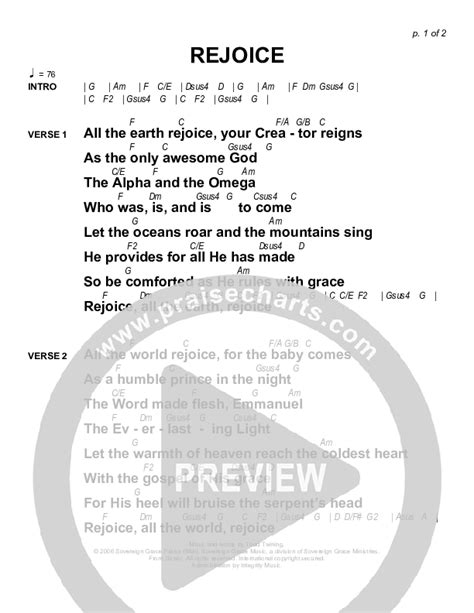 Rejoice Chords PDF Sovereign Grace PraiseCharts
